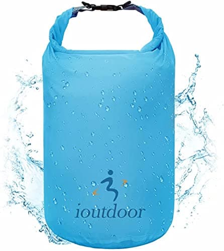 Image of ioutdoor Waterproof Dry Bags Lightweight 2L/5L/10L/20L Keep Dry Clean, Dry Compression Sacks Small Large for Kayaking, Hiking, Swimming, Camping, Canoeing, Boating, Fishing (Blue, 20L)