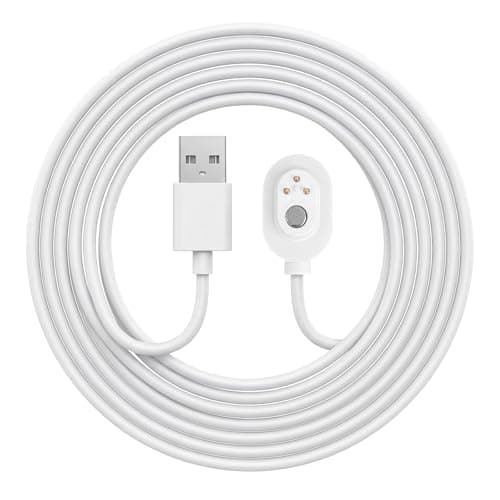 Image of BTFO 3m/10ft Magnetic Charging Cable for Arlo Camera, Waterproof Outdoor USB-A Power Cord Replacement Compatible with Arlo Pro 5S 2K 4 3 Ultra 2 Floodlight Go 2 Security Cameras Accessories (White)