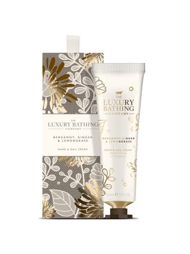 Image of The Luxury Bathing Company - Bergamot, Ginger & Lemongrass - Luxury Hand & Nail Cream - Gift For Women, Birthday, Christmas Keepsakes Boxes Gift Set - Vegan Friendly and Cruelty Free