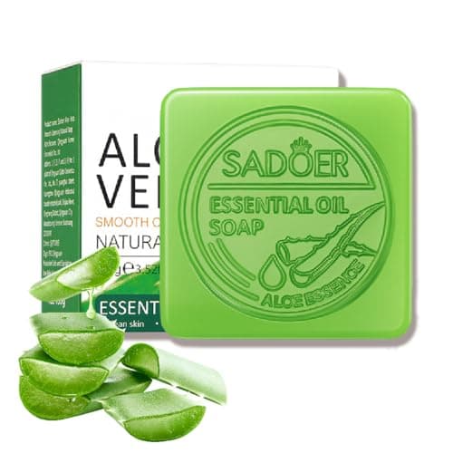 Image of Aloe Vera Soap Bar- Gentle Cleansing 98% Aloe Vera Extract Soap for Face & Body, Organic, Gentle, Moisturising, Skin Hydration & Oil Balance, Antioxidant, Suitable for Men & Women (1PCS)