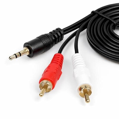 Image of BOULTON RCA to 3.5mm Aux Cable - 1.5m - Phono Mini Jack Stereo Lead - Phono to 3.5mm Jack Adapter Lead - RCA to Audio Wire for Headphone Wire Adaptor Cables Red and White Aux Audio Splitter