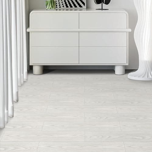 Image of Grey White Self Adhesive Floor Tile Vinyl Flooring Planks Wood Effect Peel and Stick Floor Tile 15X90cm 10pcs for Kitchen Living Room Bathroom Planks (1.35m²)