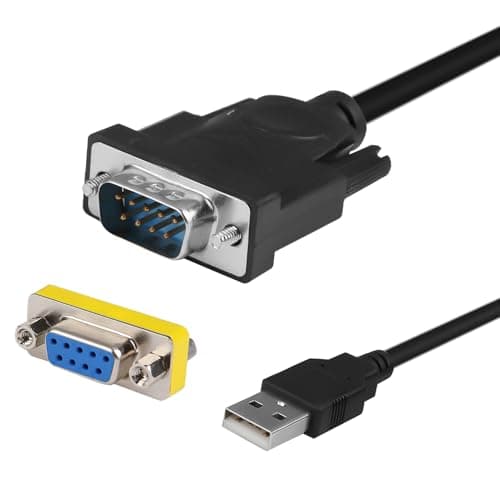Image of teasteam USB to RS232 Serial Cable 2M, Male to Female DB9 9-pin Converter Cord with PL2303 Chipset for Connecting Cisco Switches, CNC, Printer, Modem, Support Windows XP, Windows Vista 7/8/10, Mac OS