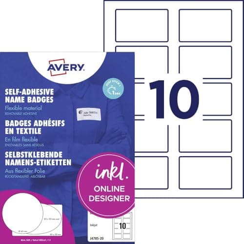 Image of 106693 - Avery (50 x 80mm) Name Badge Self Adhesive (White) Pack of 200 Labels