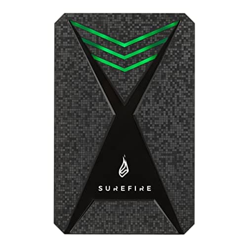 Image of Surefire 2.5 Gaming Hard Drive I 2 TB I black I external HDD I USB-C adapter I Windows & MacOSx I LED RGB lighting I up to 140MB/s I PC & Playstation & Xbox I powered by Verbatim