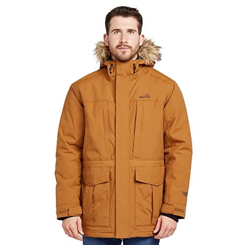 Image of Peter Storm Men's Peter Parka III Jacket with Faux Fur Trimmed Hood & 7 Utility Pockets, Waterproof, Breathable & Insulated Winter Coat (UK, Alpha, XL, Regular, Regular, Brown)