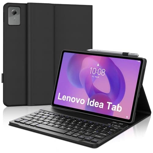 Image of Keyboard Case for Lenovo Idea Tab 11 Inch, UK Layout Wireless Detachable Bluetooth Keyboard with Stand Cover and Pen Holder for Lenovo Idea Tab 11" 2025 (TB336FU/TB336ZU) Tablet, Black
