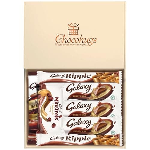 Image of Chocohugs Chocolate Gift Box Hamper | Filled with Galaxy Smooth Milk Chocolates, Minstrels, Ripple | Gift Box | Gift for Children, Mother, Father, Teacher | Treat Box (Standard, All Occasions 2)