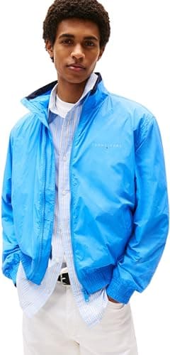 Image of Tommy Jeans Mens Tjm Lw Essential Dm0dm21667 Other Jackets, Blue (Copenhagen Blue), M UK