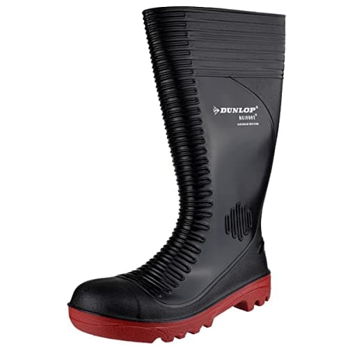 Image of Dunlop Mens Acifort A252931 Ribbed Full Safety Wellington Black 46