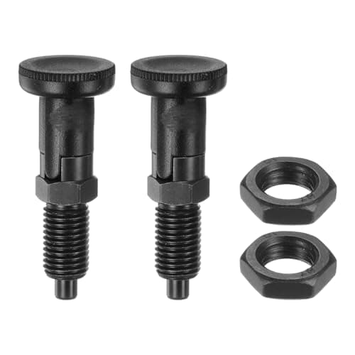 Image of sourcing map 2pcs Push Fit Ball Nose Spring Plunger M12x1.5 Thread 6mm Pin Dia. Carbon Steel Self-Locking Plunger Retractable Index Plunger for Industrial Equipment