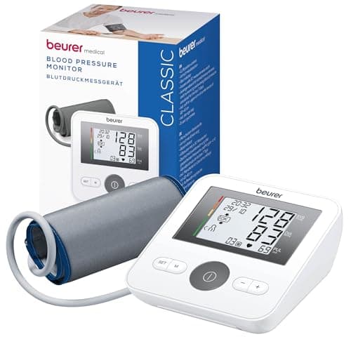 Image of Beurer BM 27 Upper Arm Blood Pressure Monitor with Cuff Fit Control, clinically validated, Cuff for 22-42 cm, Risk Indicator, Arrhythmia Detection, Data Transfer to Apple Health and co