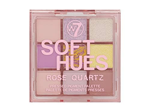 Image of W7 | Soft Hues Pressed Pigment Palette | Colorway: Rose Quartz | Tones: Mattes and Duo-Chromes | Color: Pastels, Pinks, Yellows and Purples | Cruelty Free Makeup For Women