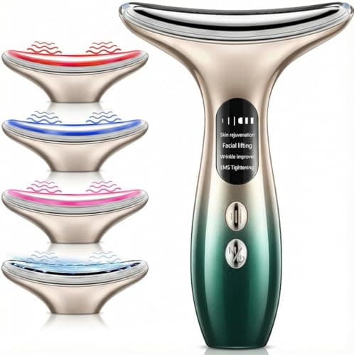 Image of YUCEN Face Massager Electric Facial Lifting,Skin Tightening Neck Lift Device 4 LED Colors,4 Massage Modes EMS Microcurrent Tightening Machine,Anti-Wrinkle Face Toning Firming