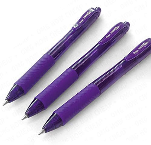 Image of Pentel EnerGel X BL107 - Retractable Liquid Gel Ink Pen - 0.7mm - 84% Recycled - Purple Ink (3)