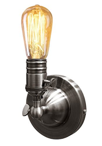 Image of Long Life Lamp Company Adjustable Vintage Candle Wall Light Fixture Pewter Grey M0016W