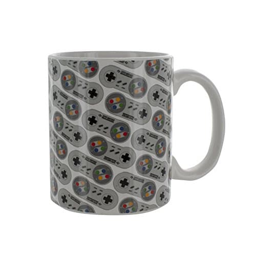 Image of Paladone Super Nintendo Controller Mug, Ceramic, Multi-Colour, 10.5 x 11.5 x 8.7 cm