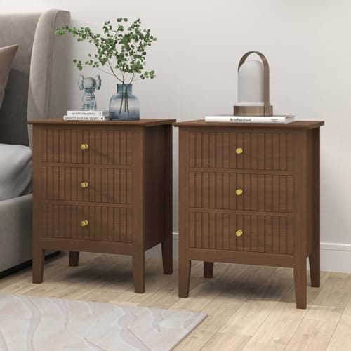 Image of Melody Maison Pair of 3 Drawer Bedside Tables - Hales Dark Wood Range