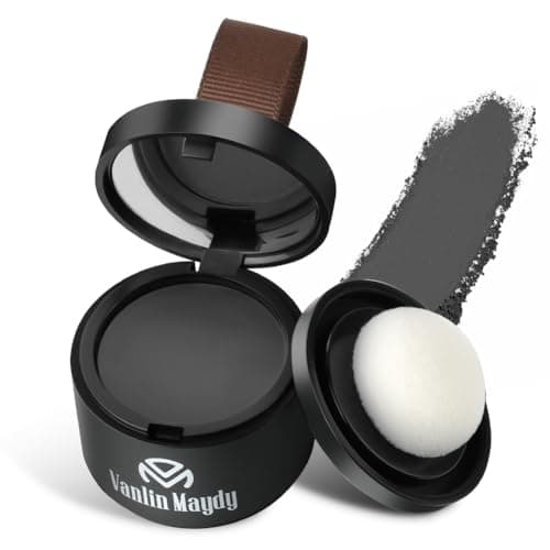 Image of Instantly Hairline Powder - Hair Root Touch Up Concealer, Windproof & Sweatproof With Mirror and Puff (Natural Black)