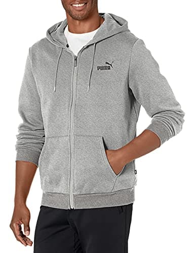 Image of PUMA Men's Essentials Full Zip Fleece Hoodie, Medium Gray Heather, XXXL