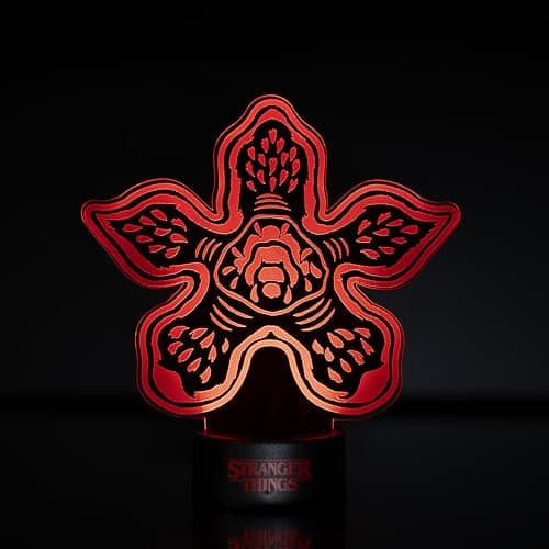 Image of Fizz Creations Stranger Things Demogorgon Laser Etched Light – Officially Licensed LED Lamp with Eerie Red Glow, USB or Battery Powered Night Light for Fans & Home Decor
