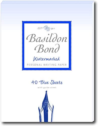 Image of Basildon Bond Luxury Writing Pad with 40 Sheets - Blue, Duke (137 x 178mm)