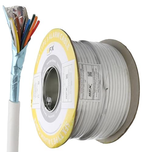 Image of kenable Alarm Security Cable 8 Core Screened TCCA 0.22mm² Stranded Tinned Copper White PVC Sheath 100m