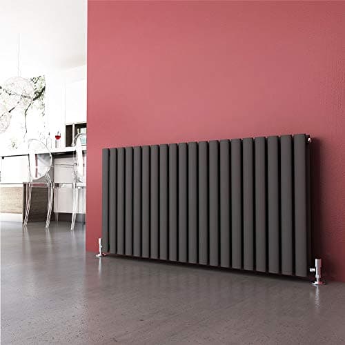 Image of ELEGANT Radiator Horizontal Double Anthracite Designer Radiators 600 x 1190 mm Oval Column Double Panel Rad