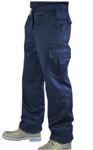Image of Mens Cargo Combat Work Trousers Sizes 28"- 52" Workwear Pants (32"W - 31" Reg Leg, Navy Blue)