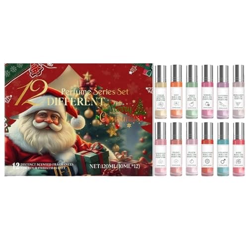 Image of Holiday Fragrance Set - 12 Piece Christmas Perfume Collection, Long Lasting Scent Gift Package, Festive Seasonal Aromas | Commuting Dating Party Night Business Social Casual Gatherings