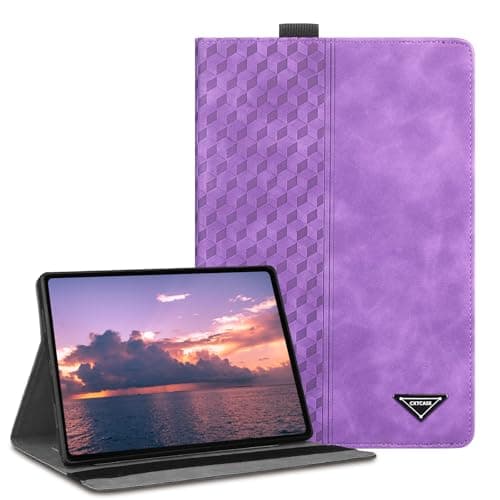 Image of CXTCASE Case for Huawei MediaPad M5 lite 10.1" 2018,PU Leather Business Cover,Protective Case Tablet Shell for Huawei MediaPad M5 lite 10,Purple