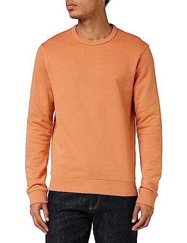 Image of Farah - Men's Sweatshirt, Tim Organic Cotton, Crew Neck Sweatshirt, Mandarin, M
