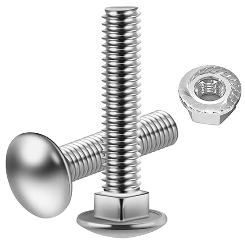 Image of Zynthor 25Pcs M8 x 30mm Coach Bolts, Carriage Bolts with Flange Hexagon Nuts, Round Head Square Neck, Carbon Steel Zinc Plated