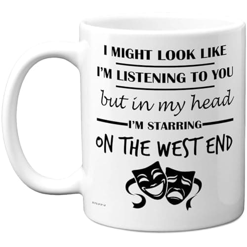 Image of Stuff4 West End Gifts - in My Head Mug - Funny Gift for West End Lover Men Women - 11oz Premium Ceramic Dishwasher Safe White Handle Mugs Novelty Cup