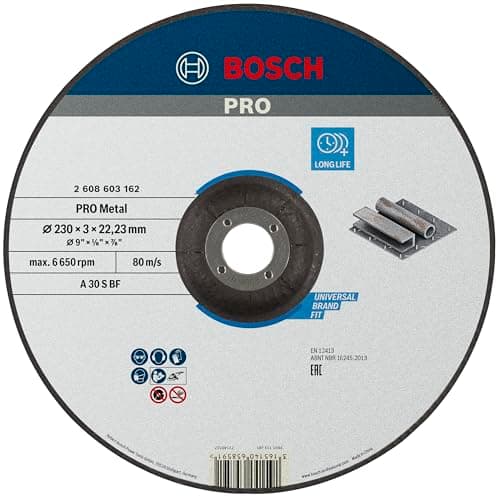 Image of Bosch 1x PRO Metal Longlife Cutting Disc for Large Angle Grinder and Bore 22.23 mm (for Steel, Ø 230 mm, Professional Accessory Large Angle Grinder)