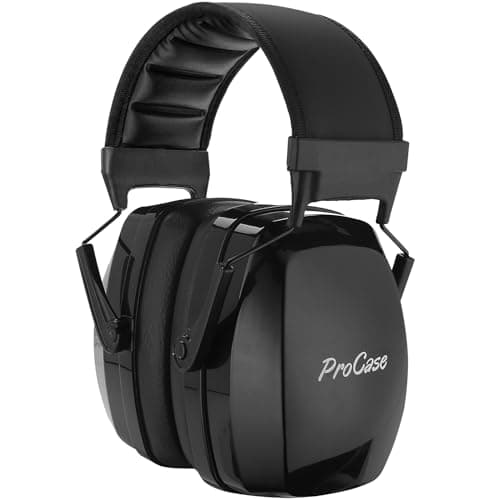 Image of ProCase Ear Defenders Adults, SNR 36dB Professional Hearing Protection Noise Cancelling Headphones Earmuffs with Adjustable Headband for Autism Hunting Shooting Gardening DIY Working -Black