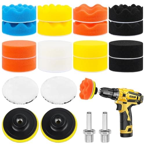 Image of Buffing Pads for Drill, 22PCS Polishing Pads for Drill Polishing Kit 80mm Car Polishing Pads, Buffer Attachment Sponge for Auto Polisher,Sanding,Waxing