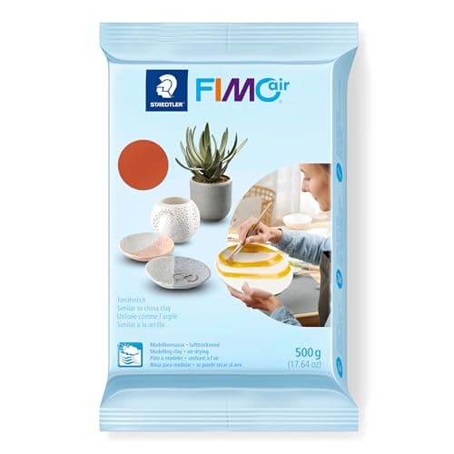 Image of STAEDTLER 8100-76 FIMOair - Air Drying Modelling Clay, 500g - Terracotta (Pack of 1)
