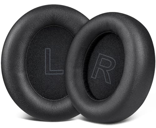 Image of SOULWIT Earpads Replacement for Anker Soundcore Life Q30/Q35 Headphones, Ear Pads Cushions with Softer Protein Leather, Noise Isolation Foam - Black