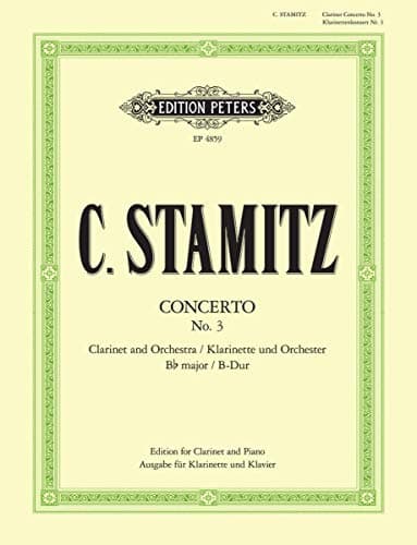 Image of EDITION PETERS STAMITZ CARL - CLARINET CONCERTO NO. 3 IN B FLAT - CLARINET AND PIANO Classical sheets Clarinet