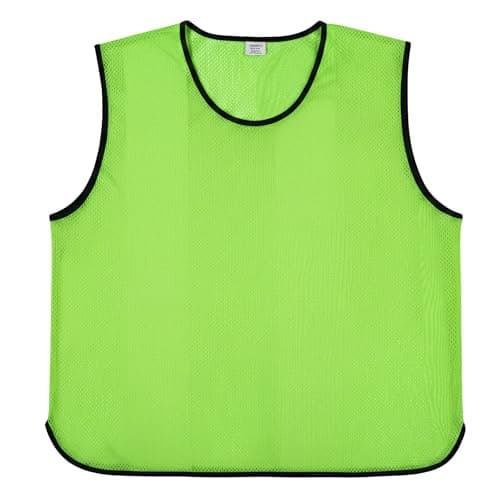 Image of Sterling Sports 10 X Training Bibs Sports Mesh Football Bibs - Quick Dry Football Training Equipment For Soccer, School Play - Ideal Team Practice Vest (Yellow, Small Boys/Girls)