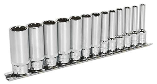 Image of Sealey Ak69813D Socket Set 13Pc Deep 1/4Sq Drive Total Drive