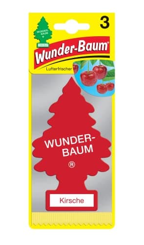 Image of Arbre Magique WUNDER-BAUM Car Air Freshener Pendant for Long Lasting Fragrance in Car or Home Cherry 3 Pieces
