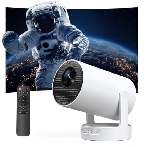 Image of Smart Mini Projector with Remote E-Focus, 1080P 4K Support, 350 ANSI Lumens, 360°Rotatable Design, WiFi 6 & Bluetooth 5.4, Hi-Fi Speaker, Ideal Projector for Bedroom & Ceiling Projection