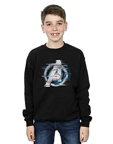 Image of Marvel Boys Avengers Endgame Team Tech Logo Sweatshirt Black 5-6 Years