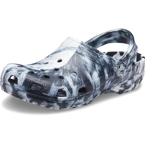 Image of Crocs Unisex Classic Marbled Clog White/Black 7 UK Men/ 8 UK Women