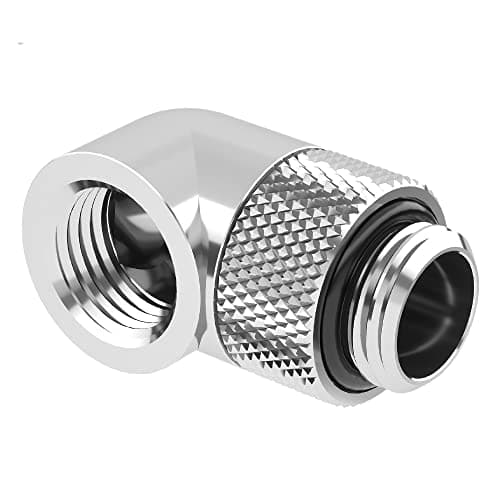Image of Barrow G1/4 Male Rotary to 90 Degree Female Angle - Shiny Silver