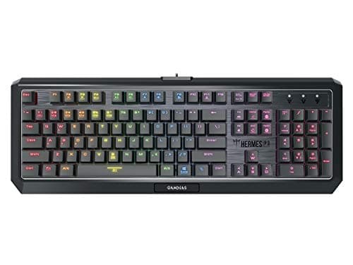 Image of GAMDIAS Hermes P3 Black Mechanical USB Gaming Keyboard 104 Keys Low Profile RGB Switches Blue Backlit Keyboard UK Layout