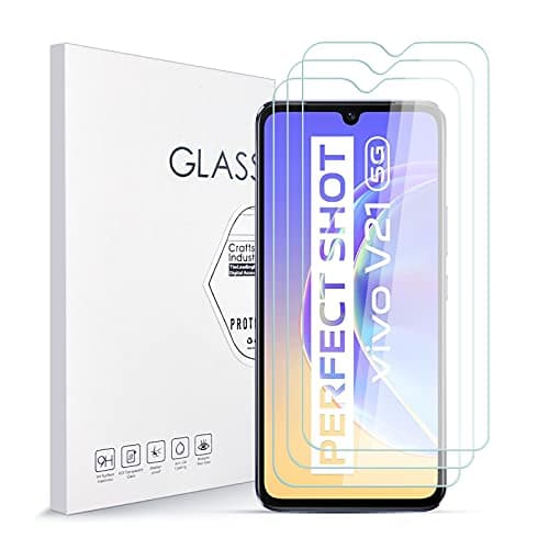 Image of Asoway Tempered Glass Screen Protector for Vivo V21 5G, 9H Hardness Glass, Super Durable, Anti-Oil, Screen Protector Film for Vivo V21 5G, Pack of 3
