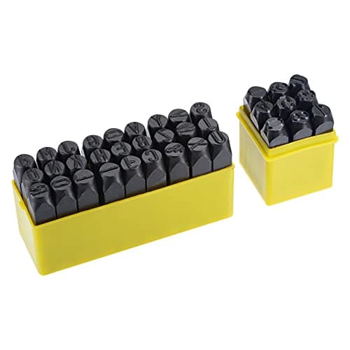 Image of sourcing map 1/2" (12.5mm) Number and Letter Stamp Set, A-Z & 0-9 Punch Press Tool for Metal Plastic Wood Leather